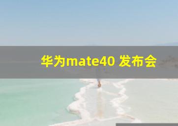 华为mate40 发布会